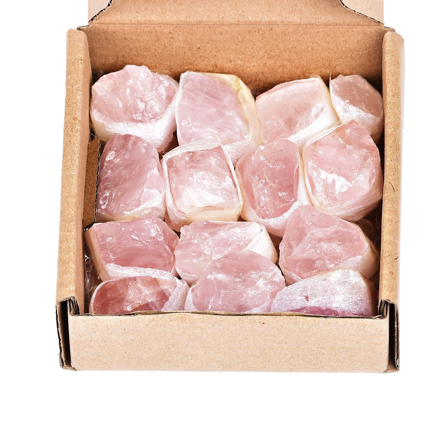 JIC Gem 12-16Pcs 0.7 Lbs Irregular Shape Rose Quartz Crystals and Healing Stones Pink Gemstone Raw Crystal Bulk Unpolished Madagascar Rock Rough Stones