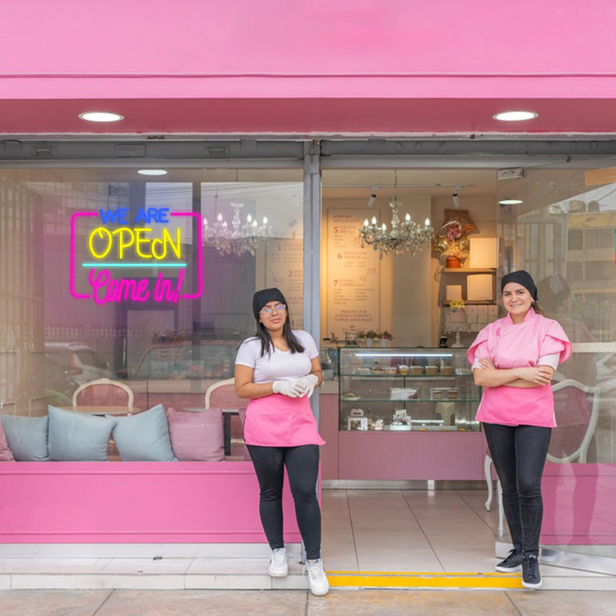 LISIGNVE We Are Open Neon Sign LED Open Sign Come In for Business Store Front Dimmable Open Welcome Neon Light for Cafe Bar Restaurant Window Decor