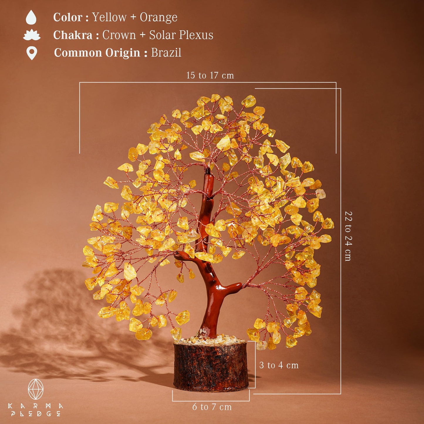Crystal Tree of Life Birthday Gifts for Women, Men, Friends, Handmade Home Decor, Office, Room Decoration, Citrin Healing Crystal Chakra Tree for Money, Positivity, Good Luck Gifts for Her, Mom & Dad