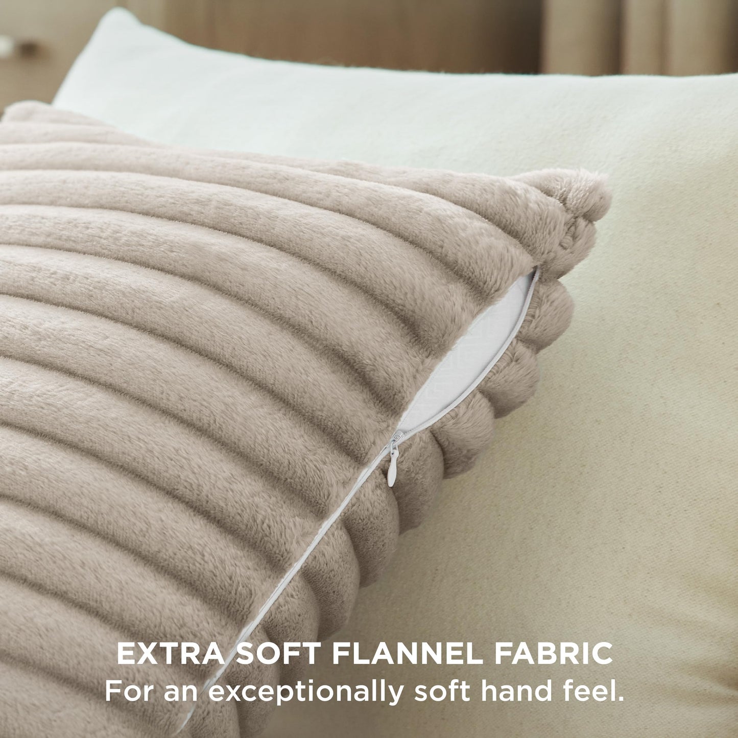 Bedsure Linen Fleece Blanket & Throw Pillow Covers Line