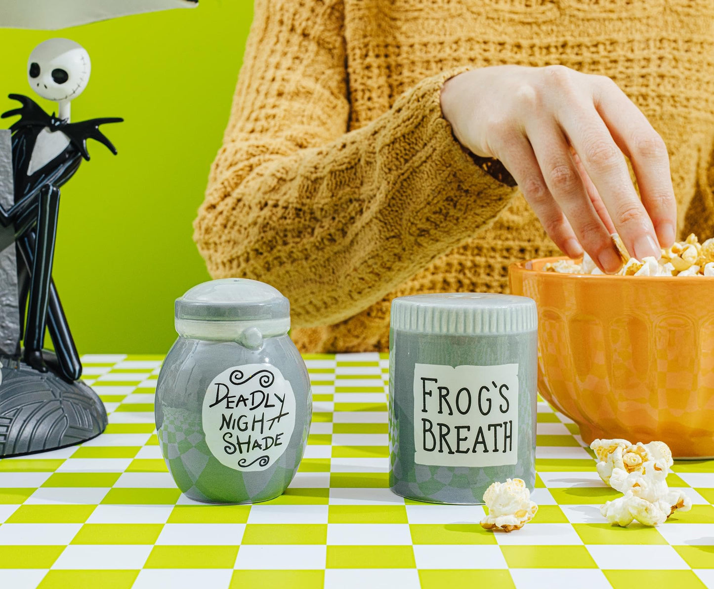 Disney The Nightmare Before Christmas Sally Jars Salt and Pepper Shaker Set | Spice Dispenser Storage Canisters