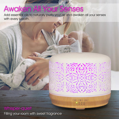 Earnest Living Essential Oil Diffuser White Ceramic Diffuser 100 ml Timers Night Lights and Auto Off Function Home Office Humidifier Aromatherapy Diffusers for Essential Oils