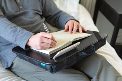 LAPGEAR XL Designer Lap Desk with Phone Holder and Device Ledge - Gray Argyle - Fits up to 17.3 Inch Laptops - Style No. 45538