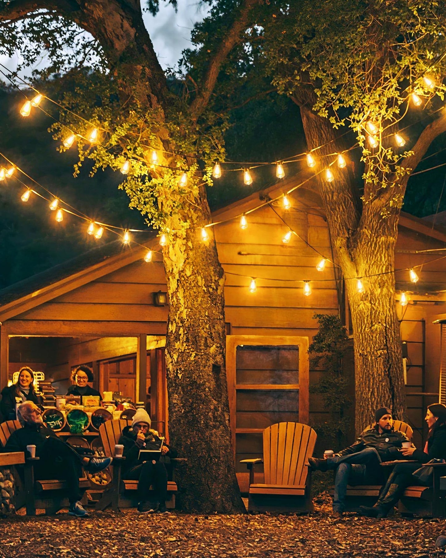 Doukedge Outdoor String Lights Waterproof, 25 Feet Patio Lights with 13 ST38 Edison Bulbs(1 Sqare), Hanging Lights with Plug in Cord for Porch, Blacony, Backyard, Bistro, Garden, 2700K