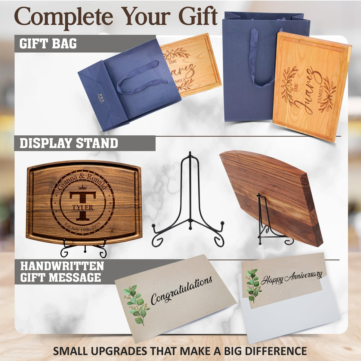 Tayfus Personalized Cutting Board, Custom Engraved Wood Charcuterie Board - Unique Gift Idea for Wedding, Engagement, Bridal Shower, Anniversary & Housewarming - For Couples, Parents & Family