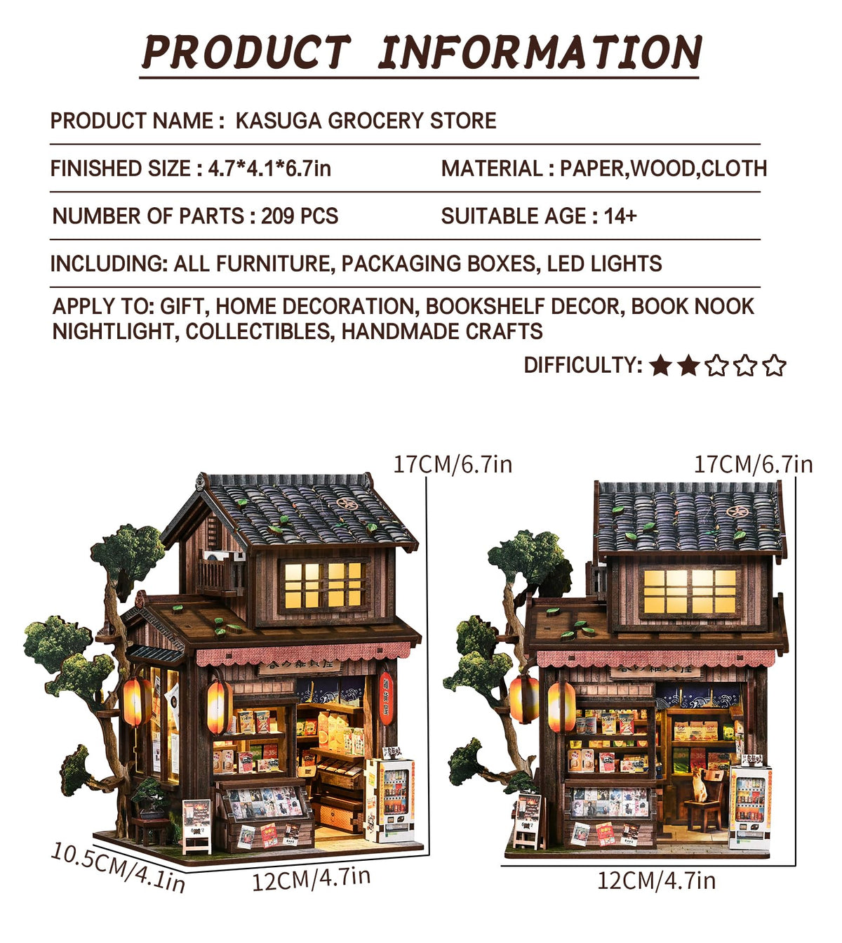Spilay DIY Miniature House Kit for Adults, Miniature Dollhouse Kit