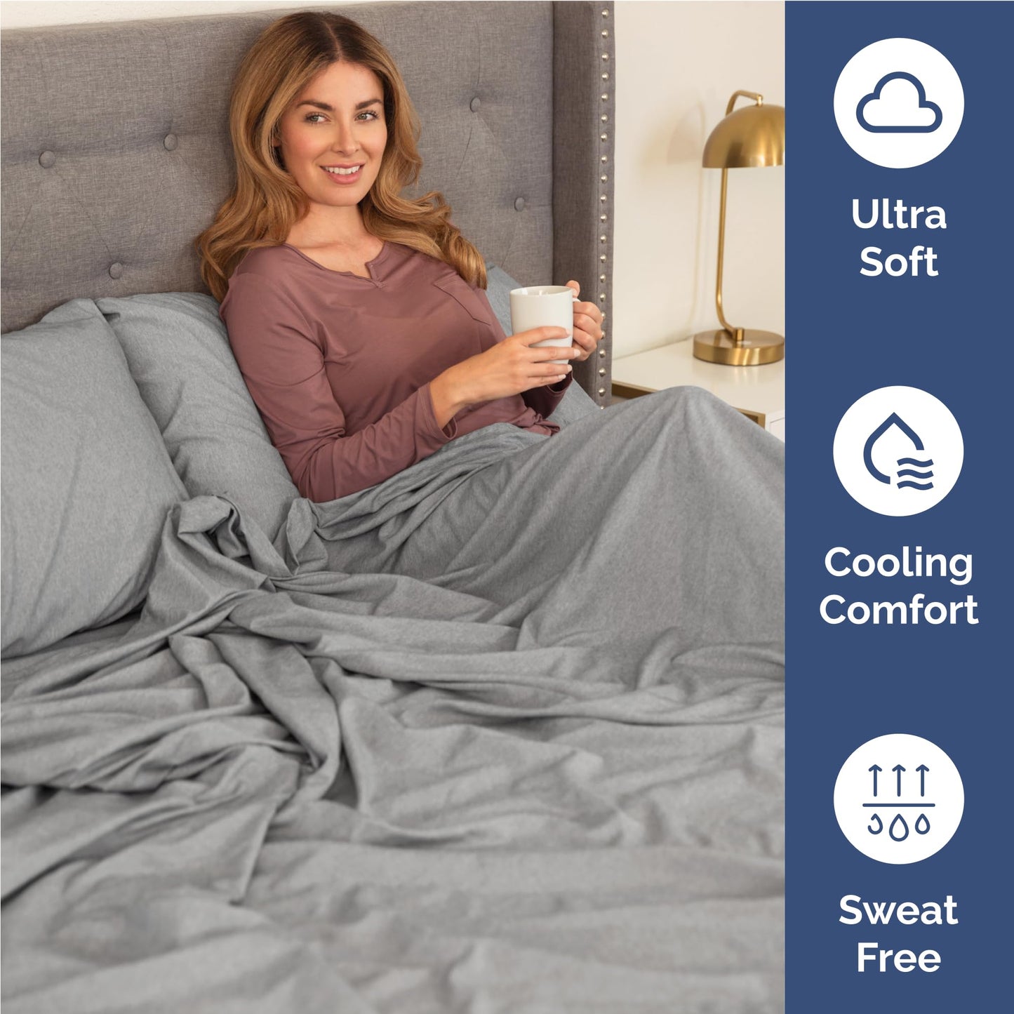 Full Size 4 Piece Sheet Set - Comfy Breathable & Cooling Sheets - Hotel Luxury Bed Sheets for Women & Men - Deep Pockets, Easy-Fit, Soft & Wrinkle Free Sheets - Heathered Grey Oeko-Tex Bed Sheet Set