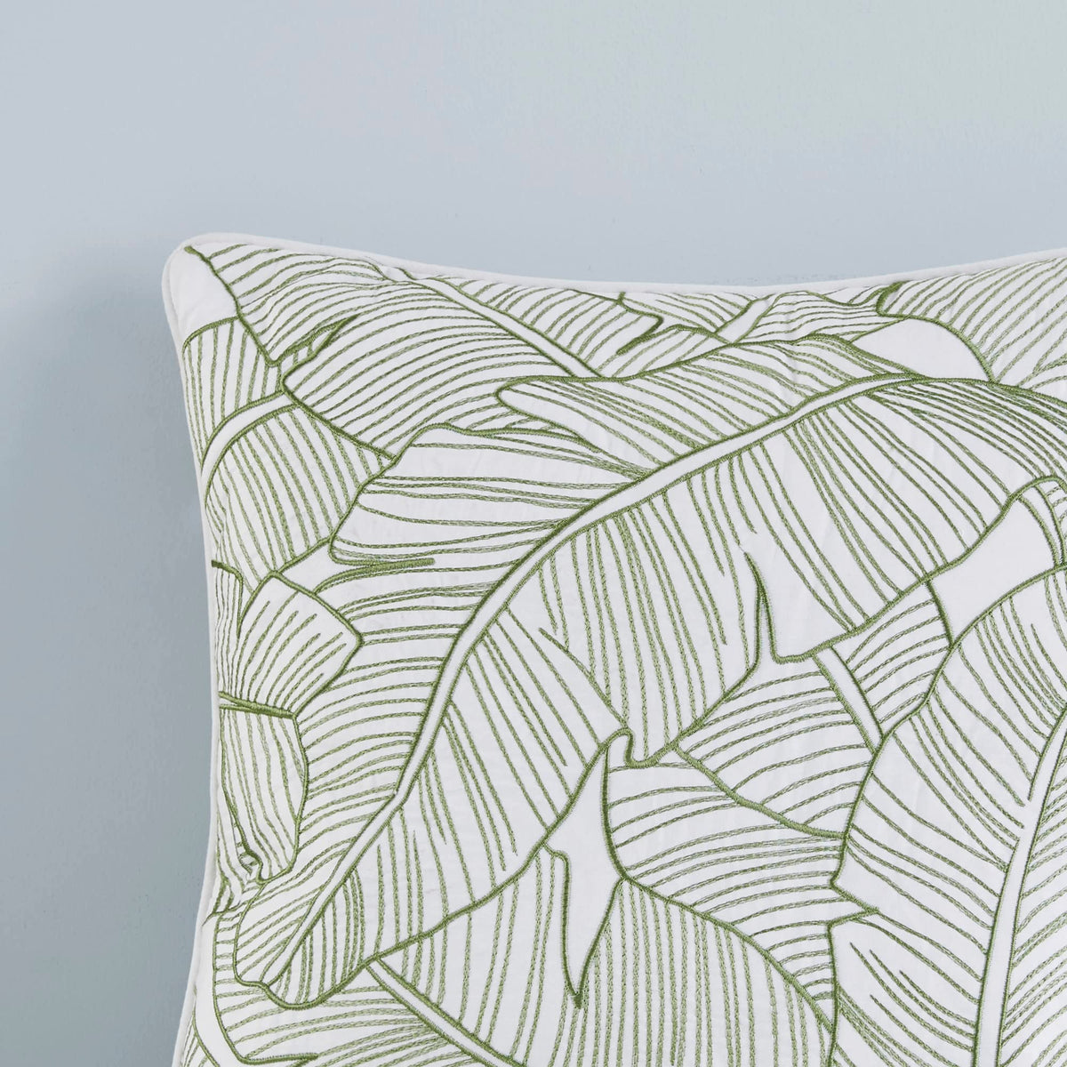 Harbor House Cozy Cotton Comforter Set - Coastal, All Season Down Alternative Casual Bedding with Matching Shams, Decorative Pillows, Lorelai, Monstera Leaf Green King(110"x96") 6 Piece
