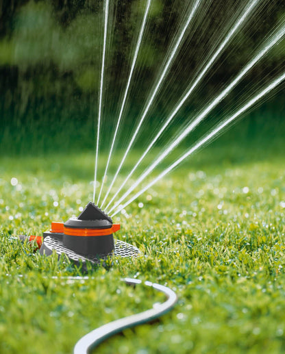 GARDENA Comfort Part and Full Circle Sprinkler Tango: circular sprinkler 2 in 1: Partial and popular rice sprinkler, water quantity and Adjustable range, for areas up to max. 310 m² (2065-20)