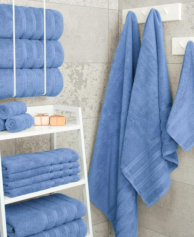 American Soft Linen Luxury 4 Piece Bath Towel Set, 600 GSM 100% Cotton Turkish
