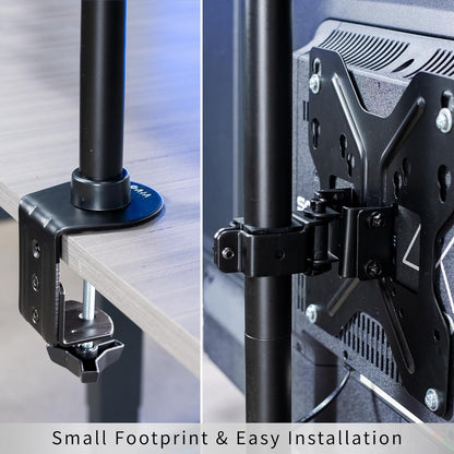 VIVO Ultra Wide TV Desk Mount for up to 55 inch Screens Weighing 66 lbs, Full Motion Height Adjustable Single Television Stand, Black, STAND-V155C