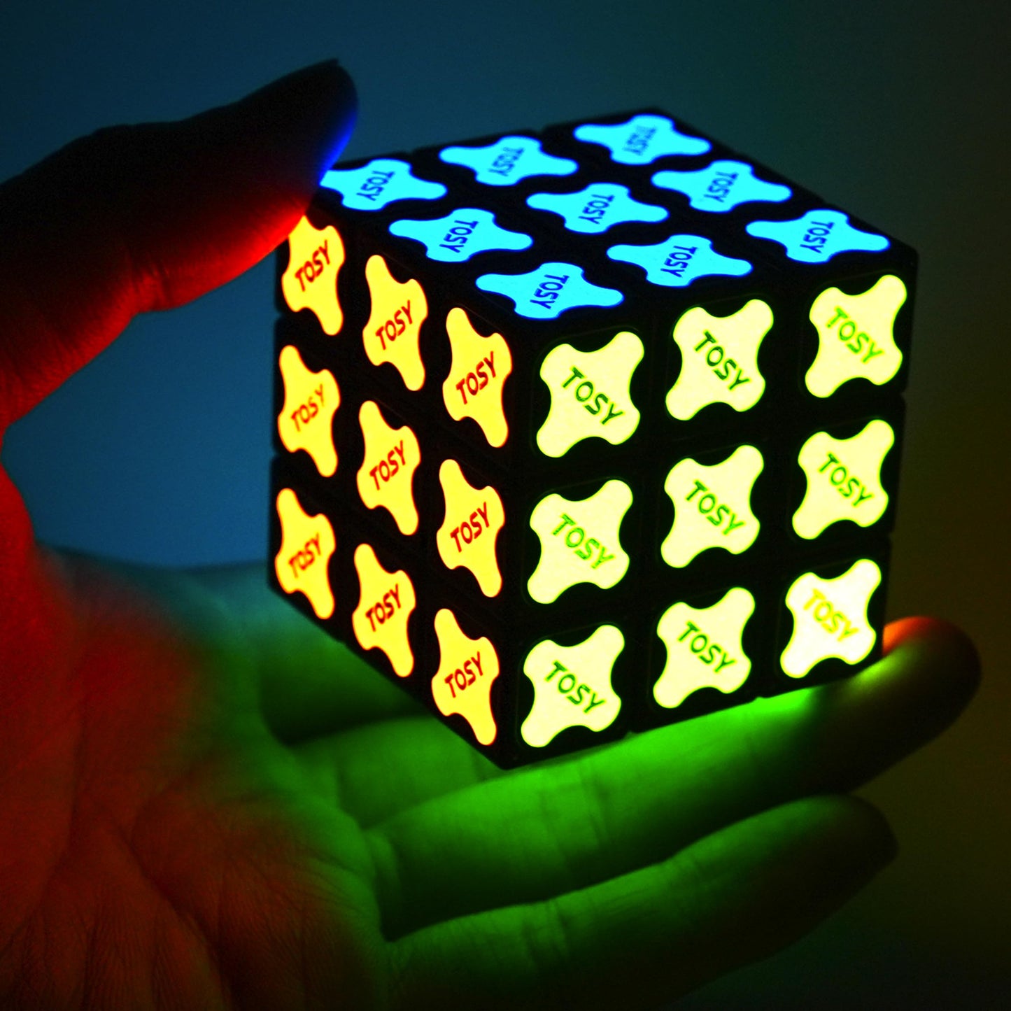 TOSY Magnet Cube 3x3-240 Magnets, 30 Blocks, 7 in 1 Toy: Puzzle Cube Game, Creative Building Blocks, Transformable Fidget Spinner, Infinity Cube, Magnet Tiles, UV Flashlight, Glowing STEAM Toy