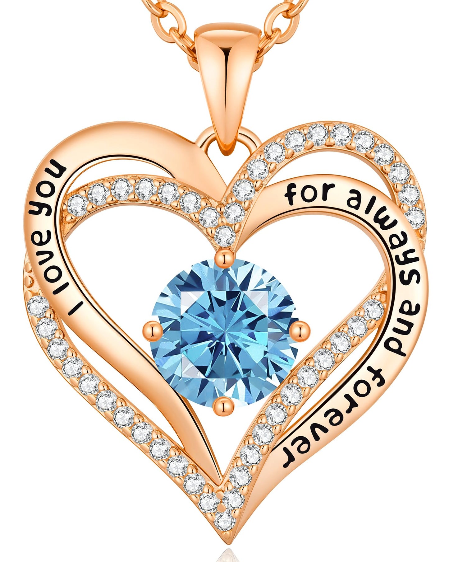 CDE Valentine's Day Gift Forever Love Heart Necklaces for Women, Wedding Anniversary, Birthday Mothers Christmas Day Gifts for Mom, Mother, Wife, S925 Silver Jewelry with Birthstone Pendant