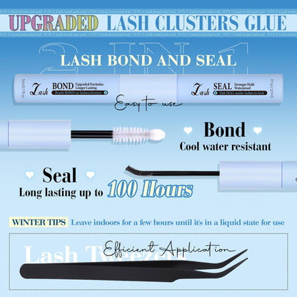 CORUSCATE Cluster Lashes Kit Long 14-20mm Eyelashes Individual Kit 80D-150D Thick Lashes Individual Cluster Russian Strip Lash D Curl DIY Lash Extension 284pcs with Lash Bond and Seal Tweezers