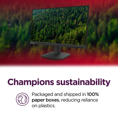 Lenovo L22e-40 Monitor, 21.45” FullHD Resolution, 250 nits Brightness, 75Hz Refresh Rate, AMD FreeSync, HDMI and VGA Ports, Tilt-Adjustable Stand, Natural Low Blue Light, Cloud Grey