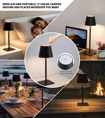 AIHYING 2026 Upgraded 2 Pack Cordless Rechargeable LED Table Lamp with Dimmer 5000mAh Battery Operated Portable Night Light Mother's Day Idea for Mom,Patio Balcony,Outdoor Bedroom