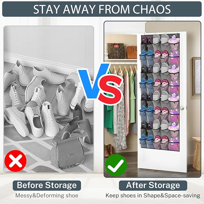 40-Pocket Over the Door Shoe Organizer