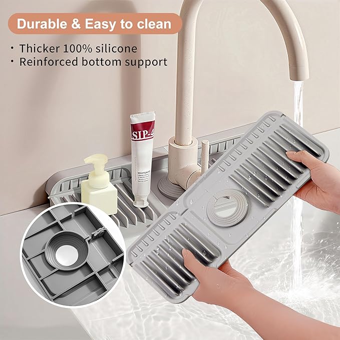 14.5 inch Silicone Faucet Mat for Kitchen Sink