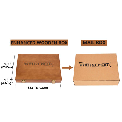 IMOTECHOM 12-Pieces Woodworking Wood Carving Tools Chisel Set with Wooden Box, Razor Sharp CR-V 60 Steel Blades