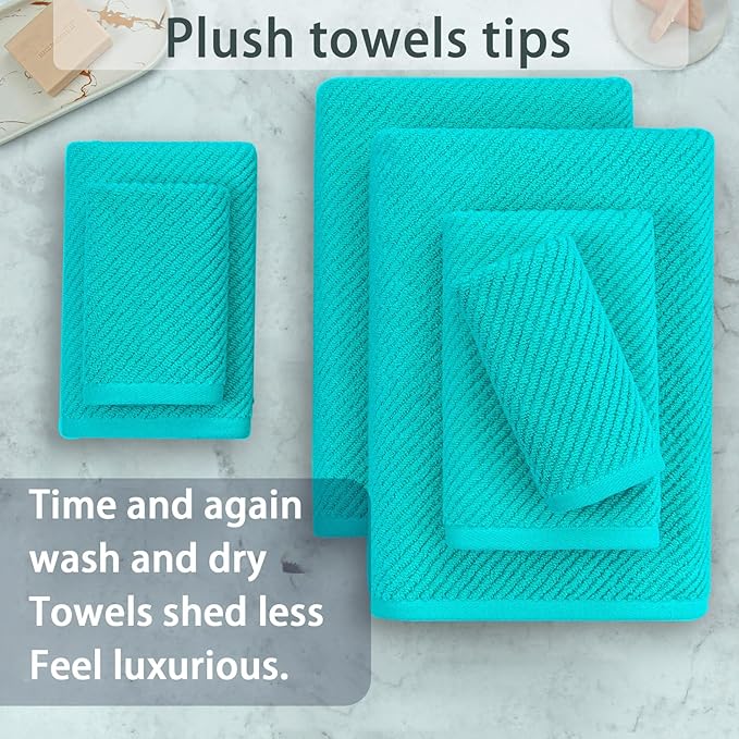 Turquoise Bath Towel with Hanging Loop