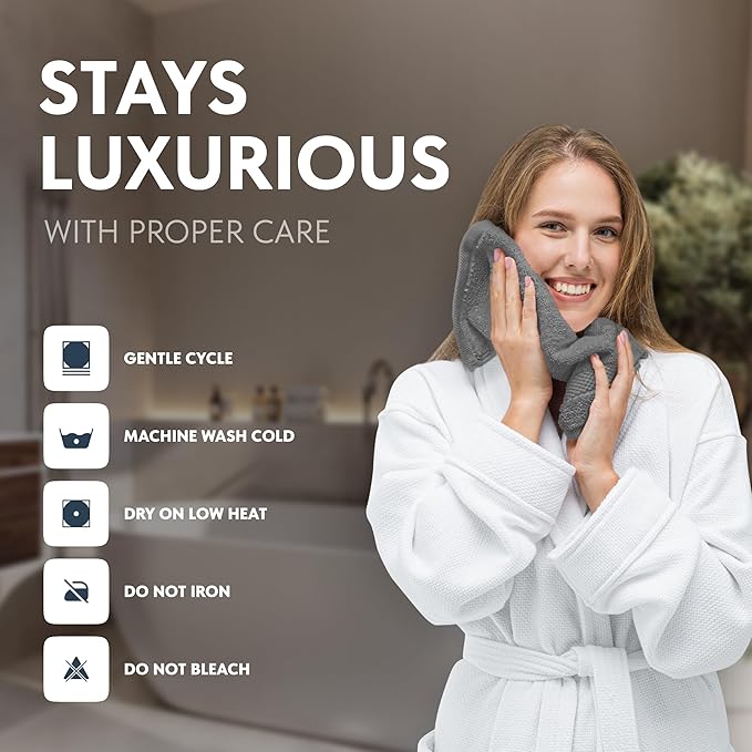 White Classic Light Grey Luxury Cotton Washcloths 12 Pc Set