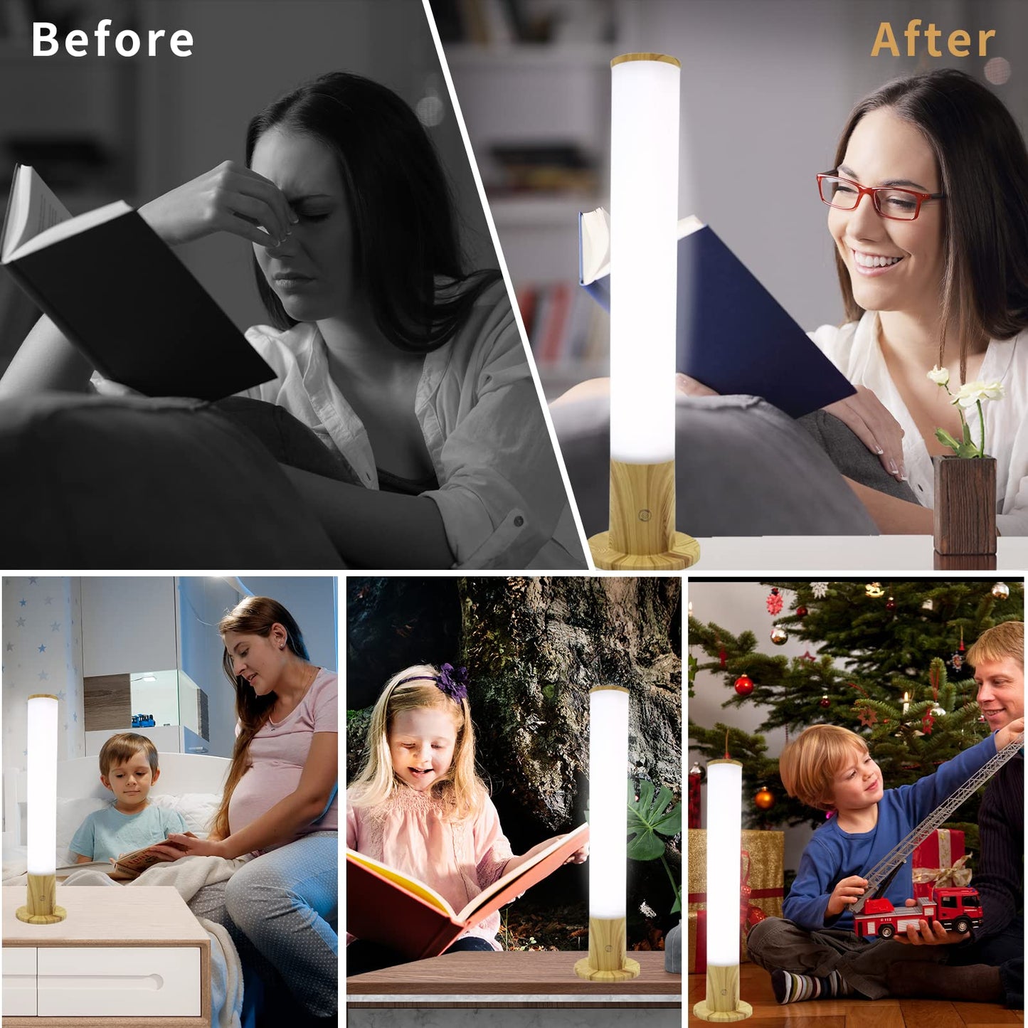 Light Therapy Lamp 10000 Lux, Happy Sun Lamp UV-Free with 3 Color Temperatures, Adjustable Brightness, Timer & Memory Function, Bright Sunlight Lamps, Full Spectrum Light Perfect for Home, Office