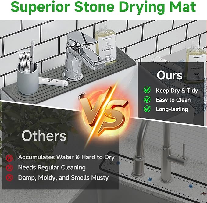 Diatomite Faucet Mat for Kitchen Sink