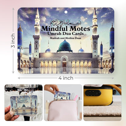 Umrah Dua Cards – Islamic Cards, Portable with Storage Box & Lanyard & Gift Box, Umrah Essentials, Umrah Mubarak Gift, Muslim Gifts for Men & Women, Umrah Gifts & Quran Gift