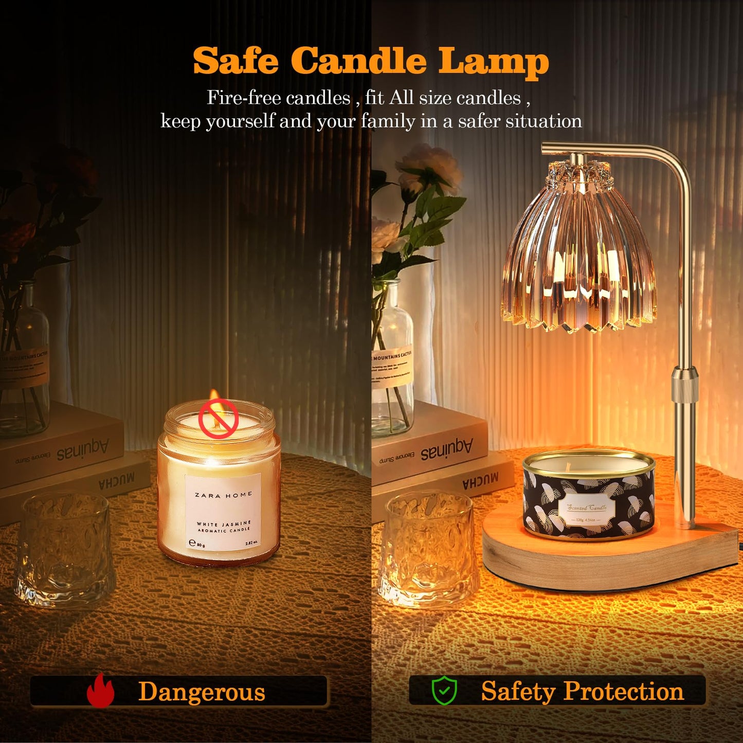 Christmas Gifts for Women Candle Warmer Lamp with Adjustable Height, Timer & Dimmer, Birthday Gifts for Women, Elegant Gift Box & Greeting Card, Candle Lamp with 2 Bulbs for Home Decor/Bedroom/Office
