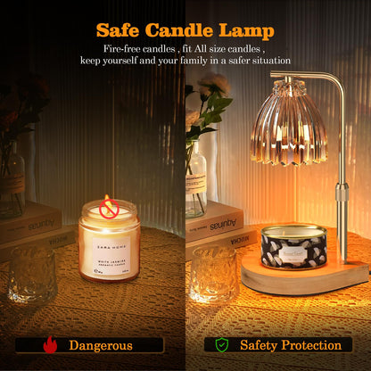 Christmas Gifts for Women Candle Warmer Lamp with Adjustable Height, Timer & Dimmer, Birthday Gifts for Women, Elegant Gift Box & Greeting Card, Candle Lamp with 2 Bulbs for Home Decor/Bedroom/Office