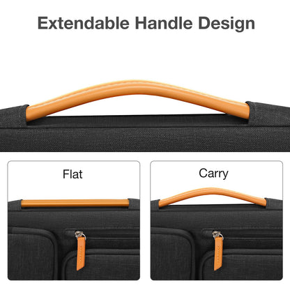 MOSISO 360 Protective Laptop Case 13 inch, 13 inch Laptop Sleeve Compatible with MacBook Air M4 M3 M2 M1 2025-2018/Pro M2 M1 2025-2016, Side Open Carrying Case with 4 Zipper Pockets&Handle, Black