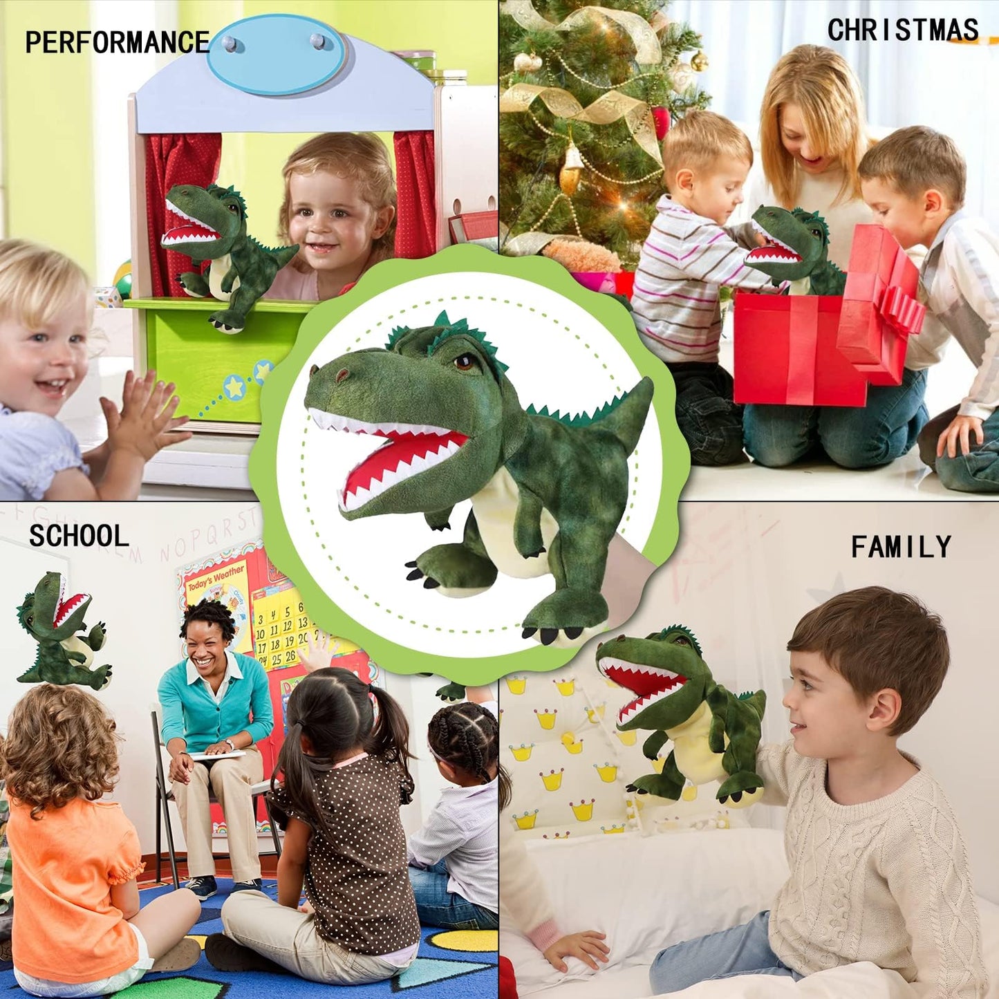 Hand Puppets Dinosaur Puppets for Kids, Dinosaur Toys for Boys Girls, Plush Dinosaur Stuffed Animal Story Toys Gifts for 3-6 Year Old Boy (T-Rex)