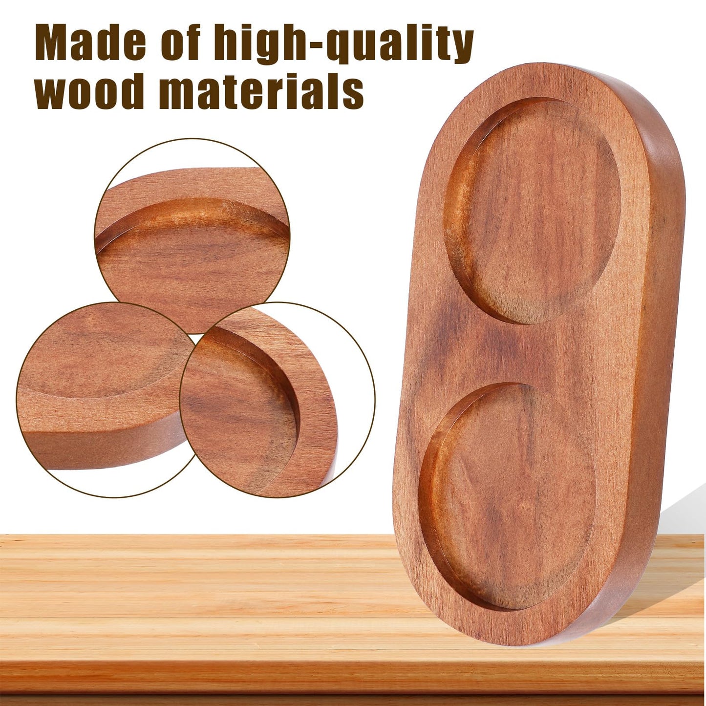 Salt and Pepper Mill Tray, Salt & Pepper Grinder Accessories Acacia Wood Tray Pepper Mill Holder & Rest Dining Table Protector fit Many Mills & Shakers (Pepper mill and salt mill are not included)