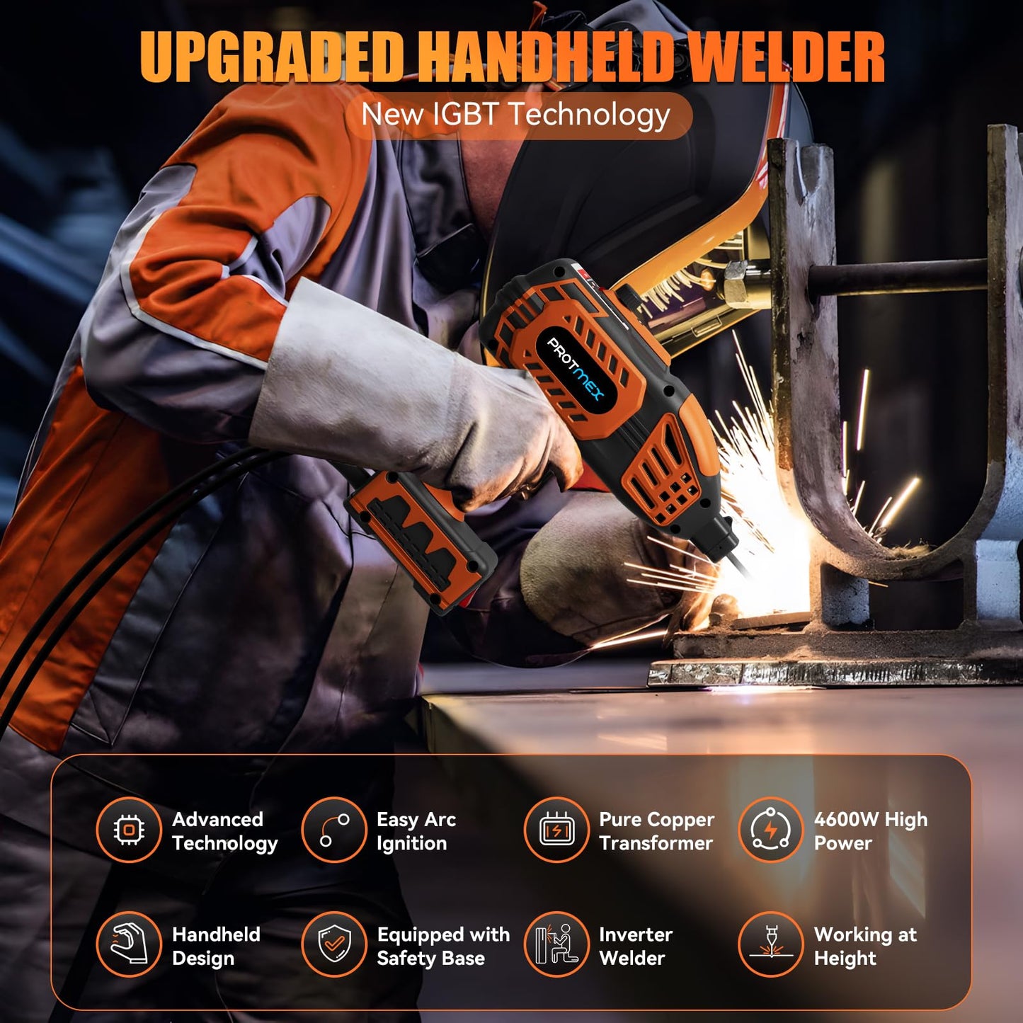 Portable Handheld Welder- 110V Portable Welder Machine IGBT Inverter with 5 Adjustable Currents, ARC Welder Gun Fits 3/32"-1/8" Welding Rods for Home Projects, DIY, Repair(20PCS Rods)