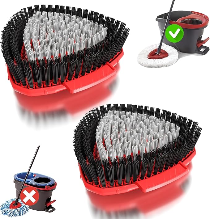 2 Pack Upgraded Spin Mop Replacement Scrub Brush Heads Compatible