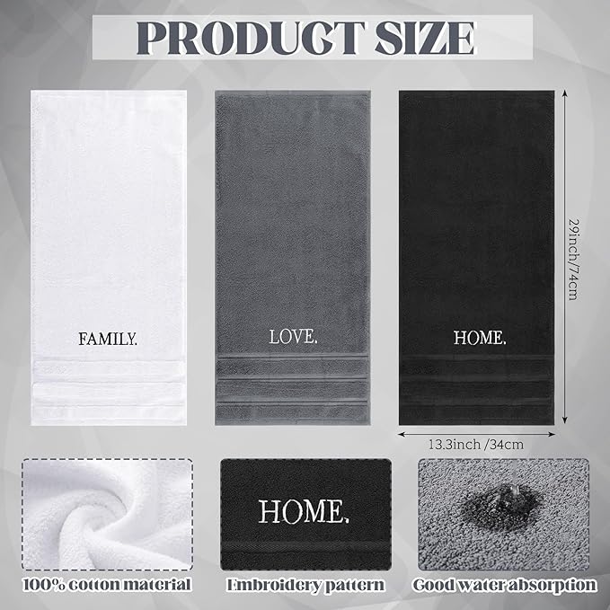 3 Pcs Farmhouse Decorative Hand Towels