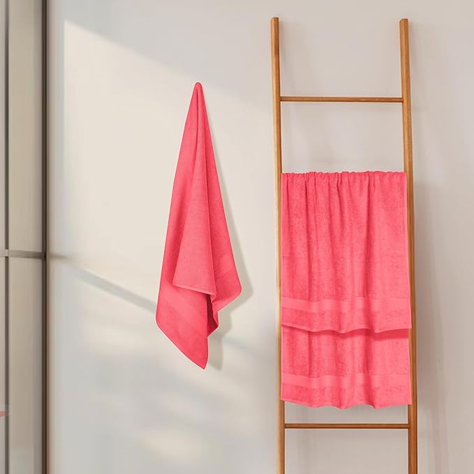 GLAMBURG Premium Cotton 4 Pack Bath Towel Set