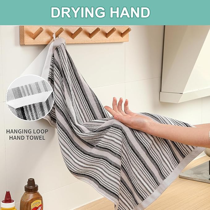 SALAS Kitchen Dish Towels for Drying Dishes, Large Cotton Kitchen Cloths Hand