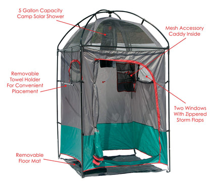 Texsport Portable Outdoor Camping Shower Privacy Shelter Changing Room, Gray, 1 Count (Pack of 1)