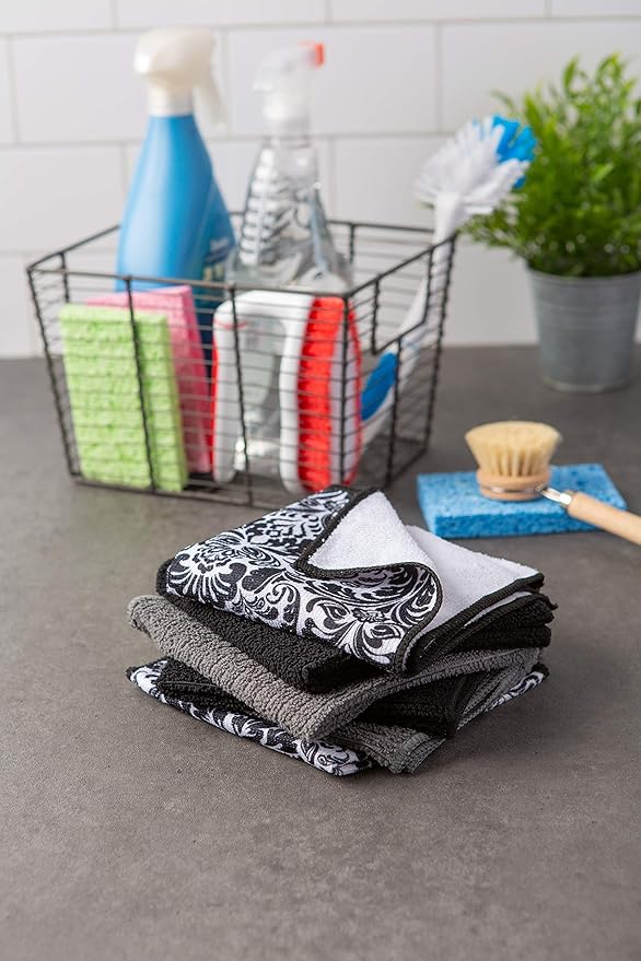 DII Cleaning Collection Multi-Purpose Microfiber, Dishcloth Set