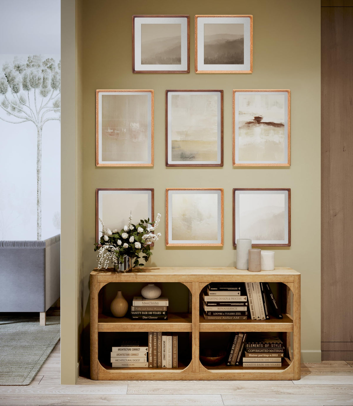 Gdfmsc 8x10 Picture Frame with Mat for 5x7/6x8, USA-Sourced Natural Walnut Wood Handcrafted Rounded Corner with Real Glass, Vertical or Horizontal Display Photo Gallery Wall & Tabletop Frame