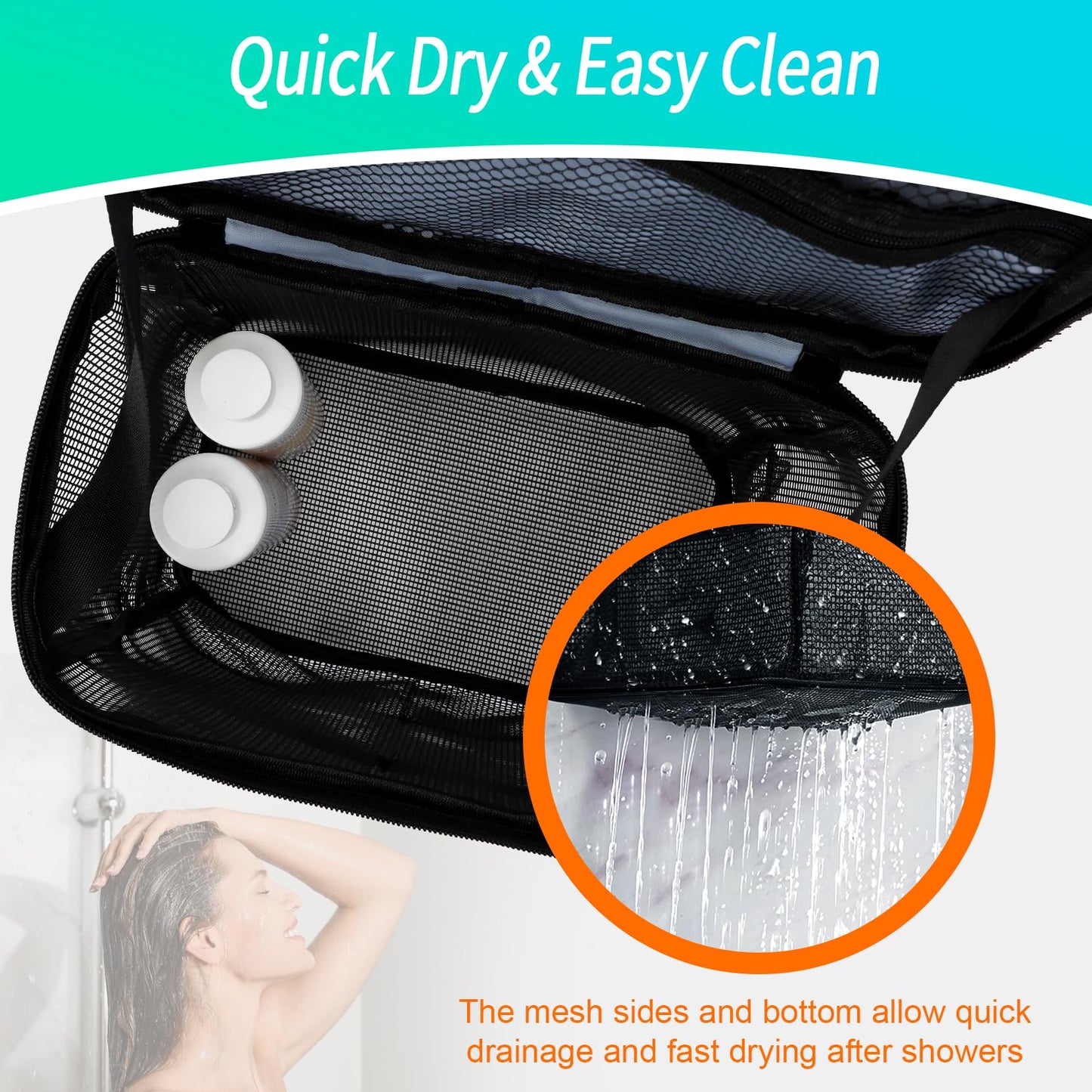 Dorm Room Essentials for Guys Girls Boys, Quick Dry Mesh Shower Caddy Portable, Large Capacity Toiletry Bag with Hanging Hook, Travel Beach Camping Cruise Ship Essentials, Birthday Gifts for Women Man