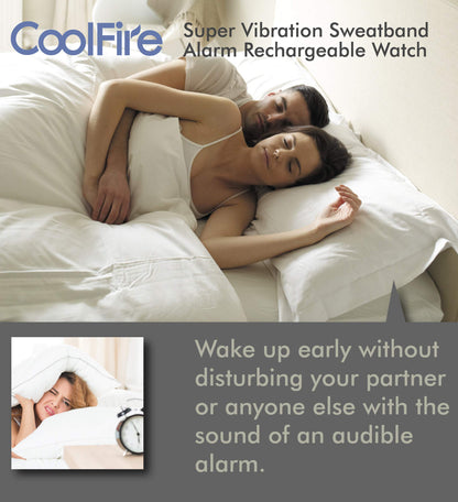 Coolfire Vibrating Alarm - Silent Wristband Vibrating Alarm for Deep Sleep (Black)
