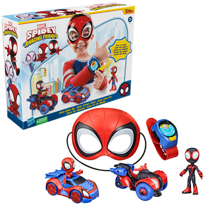 Spidey and his Amazing Friends Super Spidey Set, Role Play Toys, Toy Car Set, Marvel Spider-Man Mask Great for Kids, 3+ Years (Amazon Exclusive)