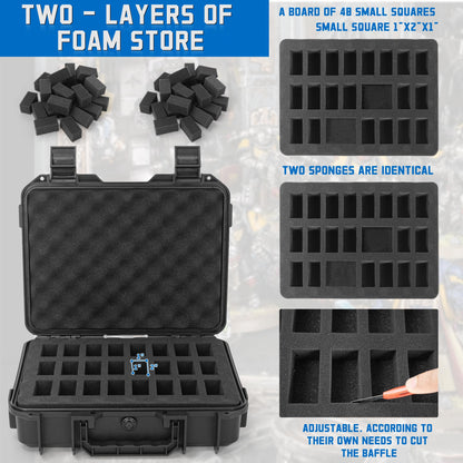 TORIBIO Miniature Storage Figure Hard Shell Case, 48 Slot Miniature Sturdy Hard Case Figurine Carrying Case, Compatible with D&D DND Minis and More