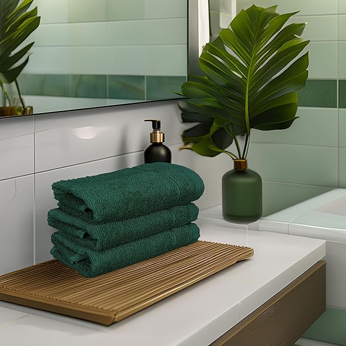 Tens Towels Pack of 12 Washcloths, 12 x 12 Inches, Lighter Weight, Quick to Dry