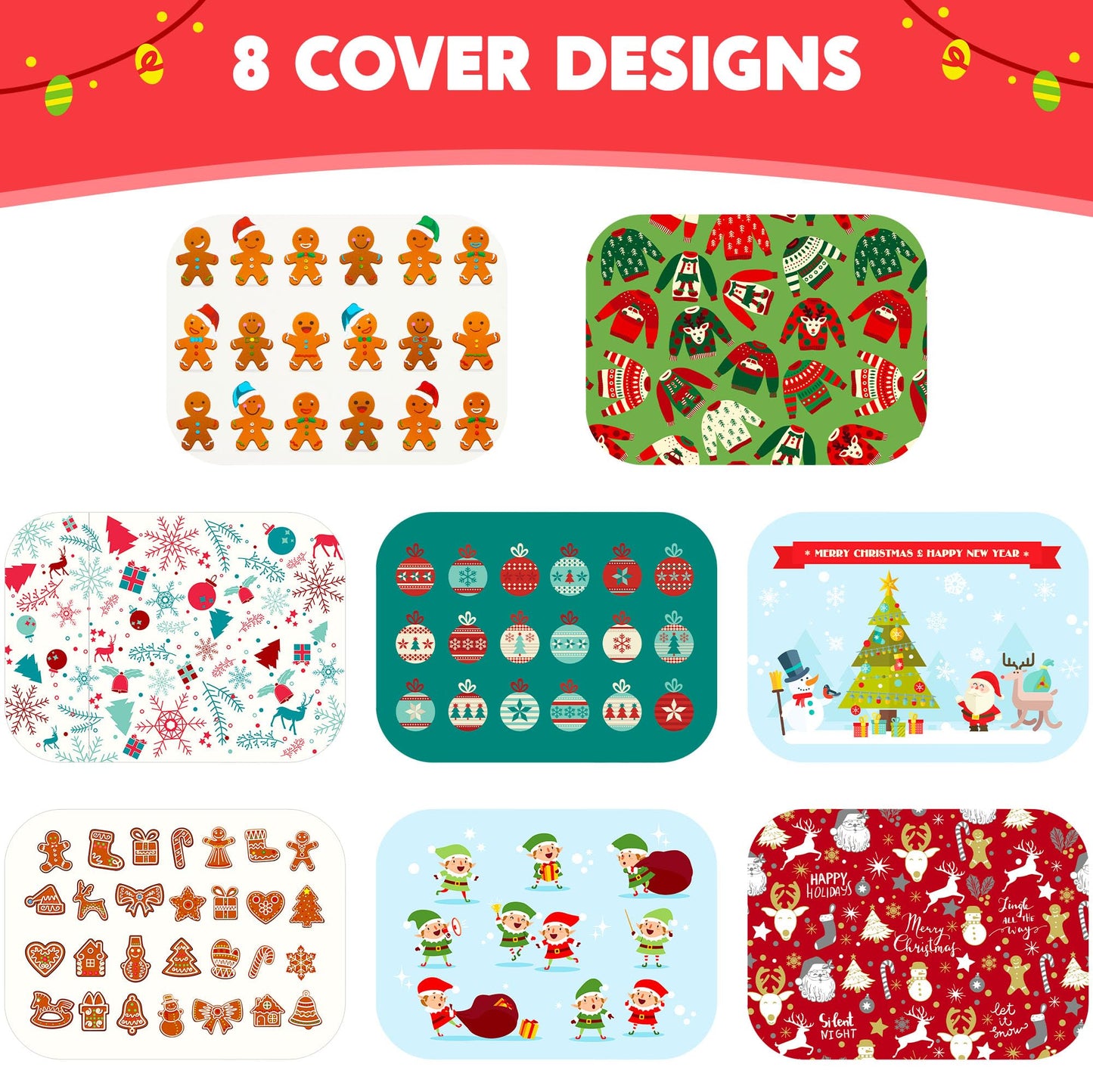 JOYIN 48 Pcs Christmas Cookie Tins with Lids for Gift Giving, Rectangular Treat Foil Containers, Disposable Food Storage Pan for Holiday Leftovers Goodie Container or Cookie Exchange