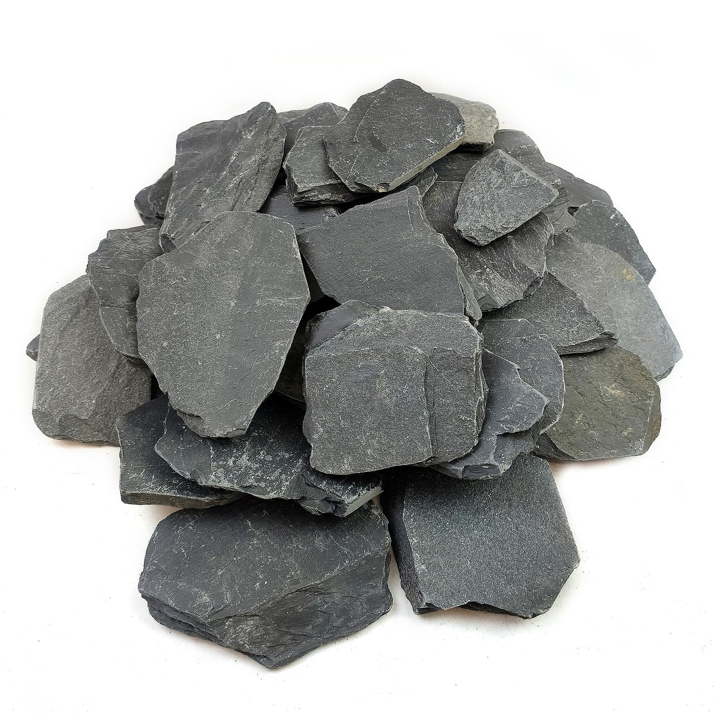 YISZM Slate Rock for Aquarium, 3-5 Inch Polished Natural Stone Rocks, Fish Tank Decor, Aquascaping Rocks, Safe for Aquariums, Terrariums, 5 lbs
