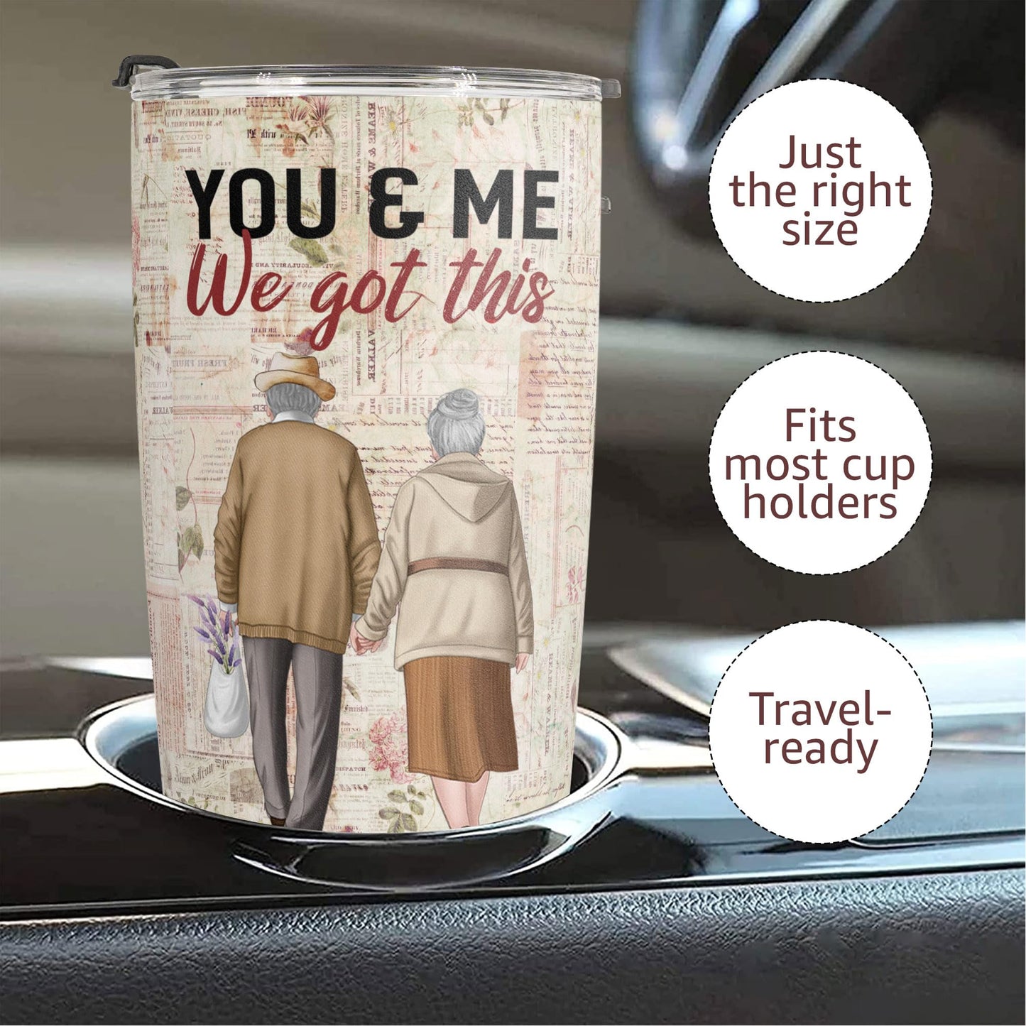 Macorner Gifts for Wife, Wife Gifts, Romatic Valentines day gifts for Her, Christmas gift for Old Couple, You & Me We Got This, Stainless Steel Tumbler 20oz I Love You Her, Anniversary Presents