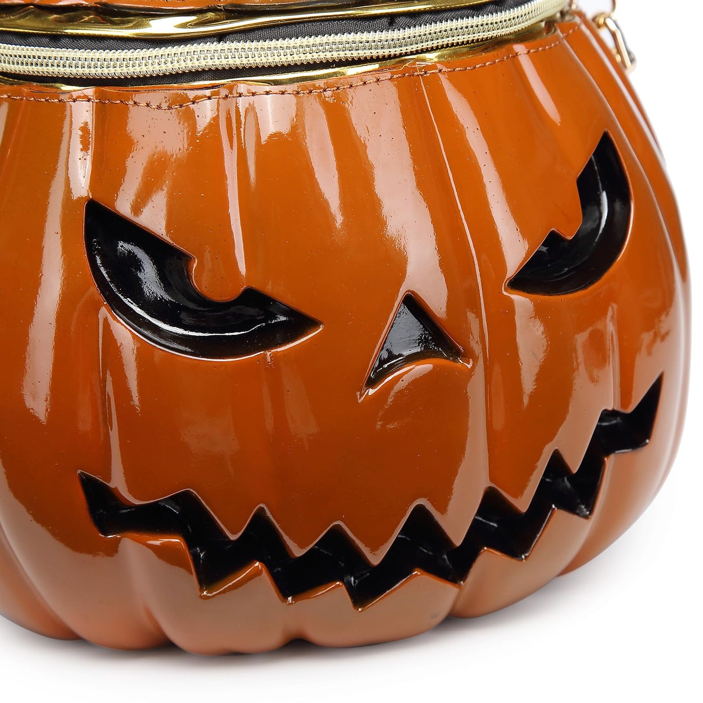 Lyuxhetaokdiq Women Unique Novelty Crossbody Shoulder Bag Handbag Men Weird Horror PVC Halloween Pumpkin Purse, Orange